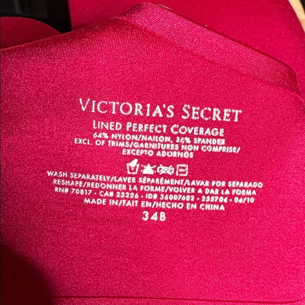 Victoria’s Secret Fuchsia Pink Lined Perfect Coverage Bra Size 34B Seamless - Picture 3 of 7
